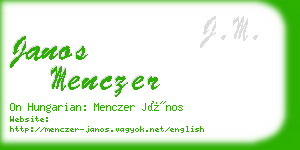 janos menczer business card